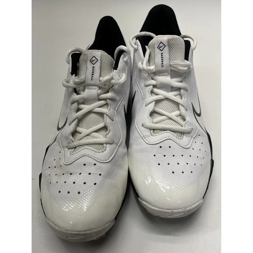Nike Alpha Huarache 4 Keystone Baseball Cleat White Black DJ6524-101 Men Size 8